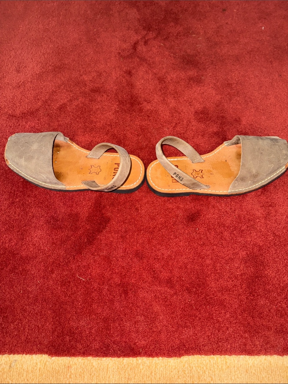 PONS Women’s Leather Slingback Sandal in Taupe - Picture 6 of 7